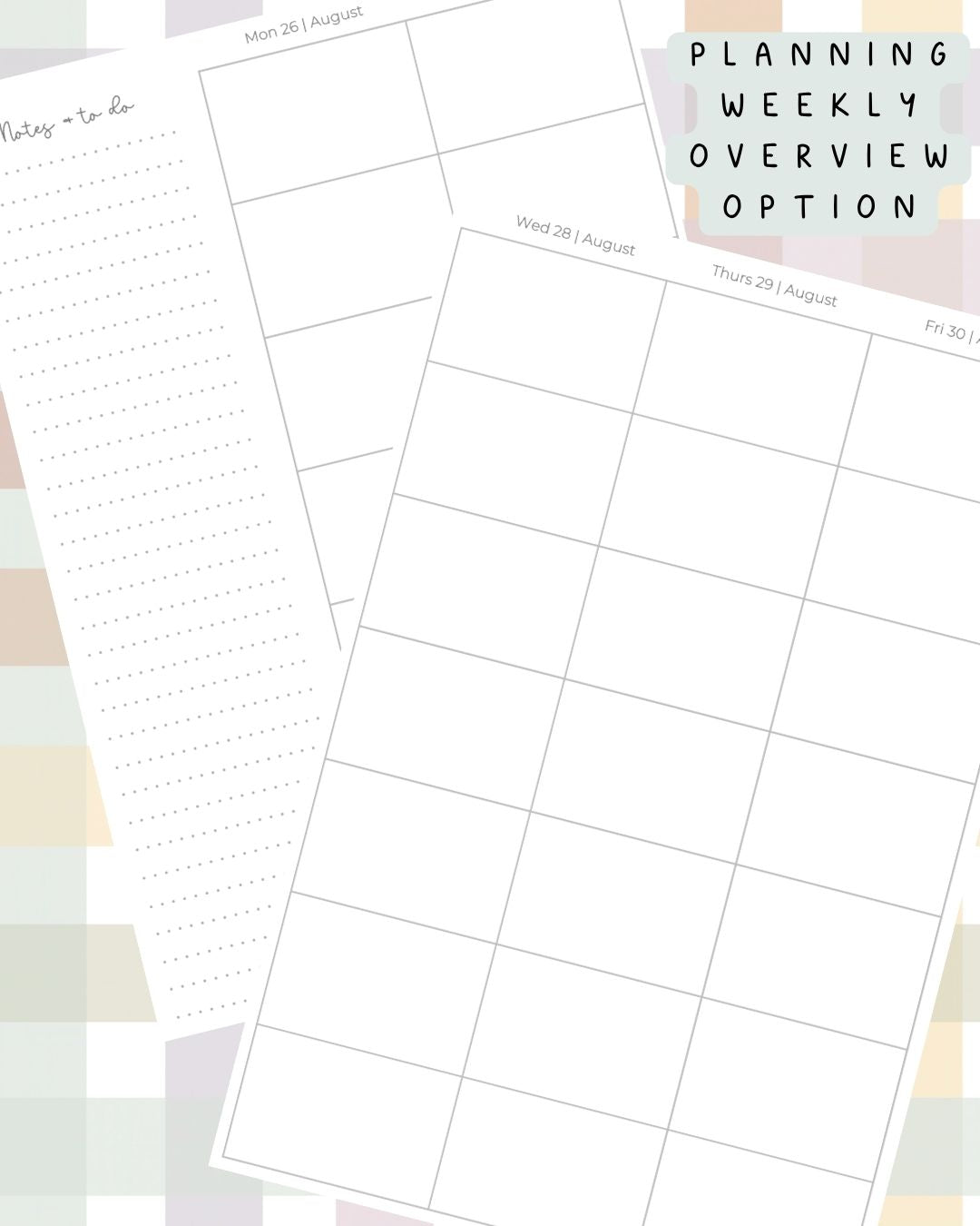 Muted Pastel Gingham Discbound UK Teacher Planner (2026-27)