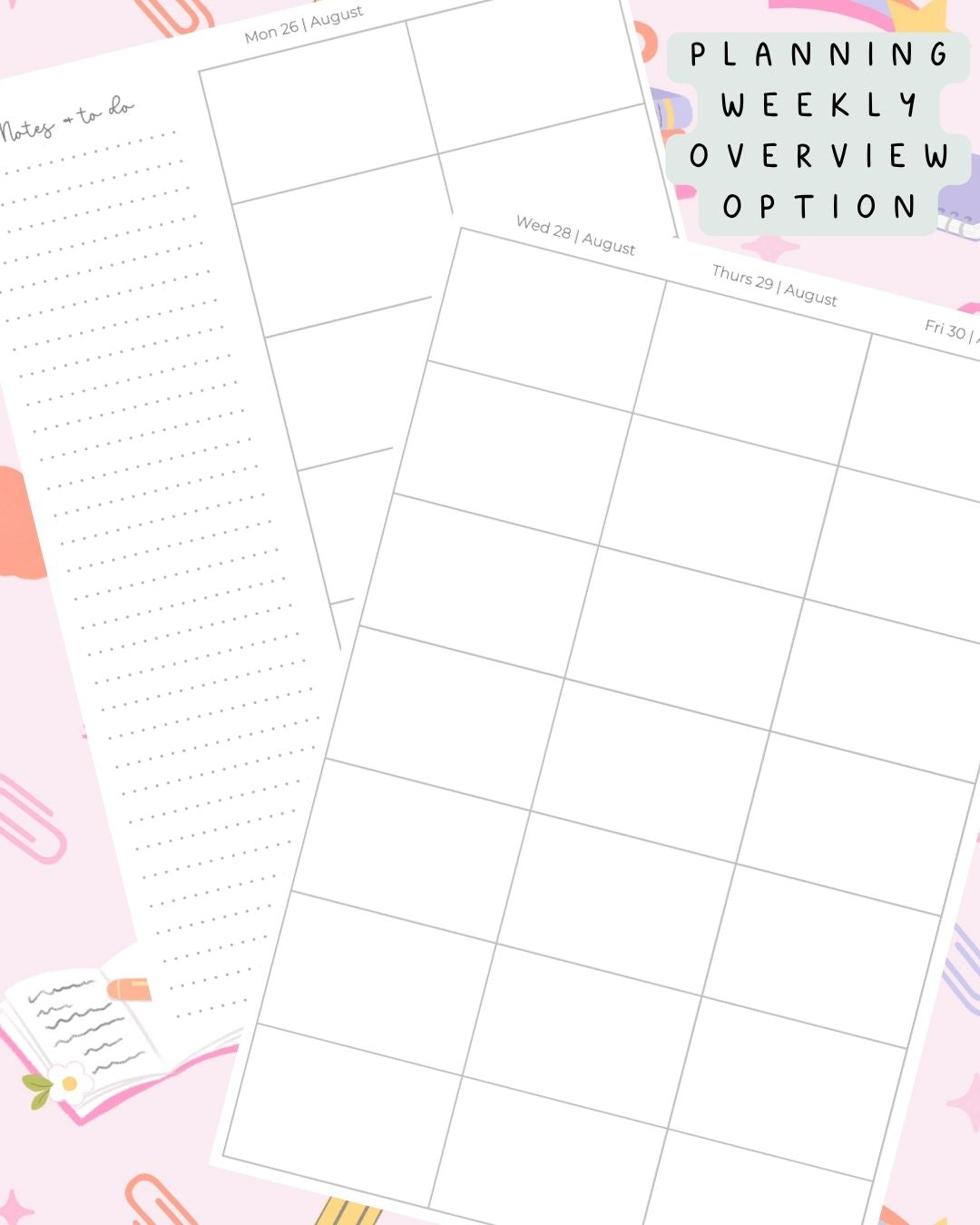Back to School (Pink) Discbound UK Teacher Planner (2026-27)