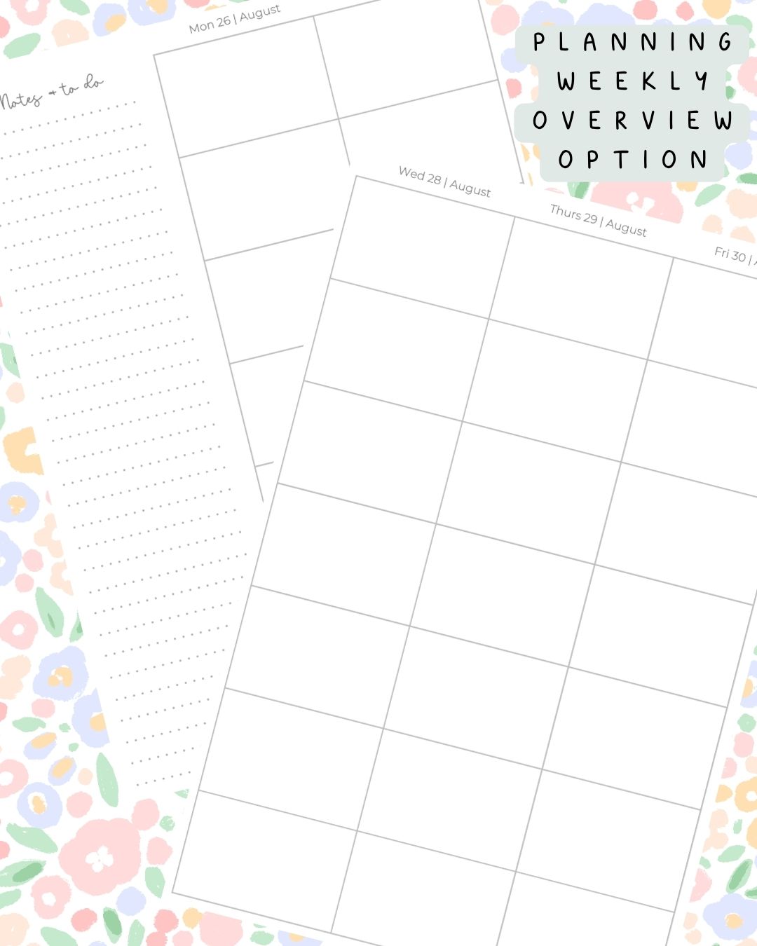 Ditsy Floral (light) Discbound UK Teacher Planner (2026-27)