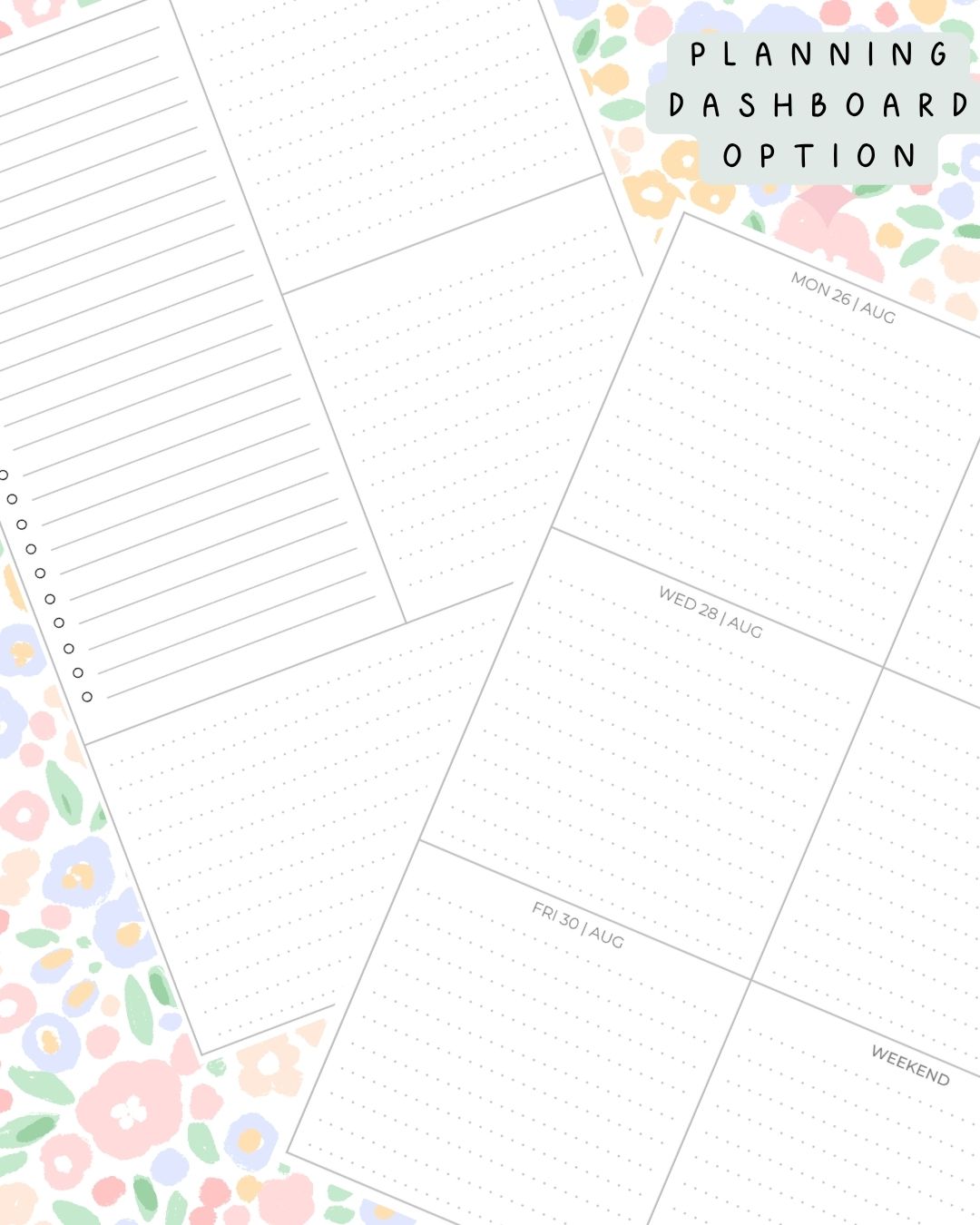 Ditsy Floral (light) Discbound UK Teacher Planner (2026-27)