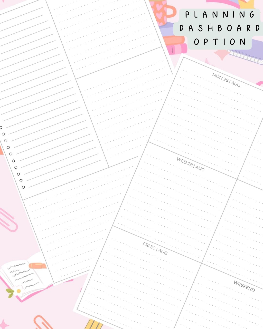 Back to School (Pink) Discbound UK Teacher Planner (2026-27)