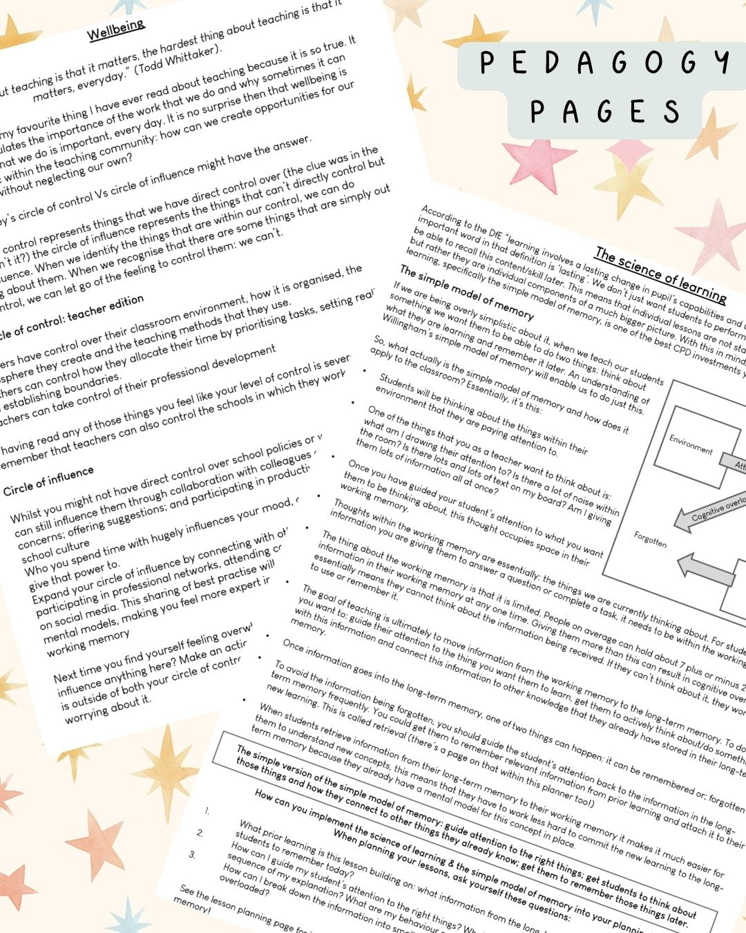 Pastel Stars Discbound UK Teacher Planner (2026-27)