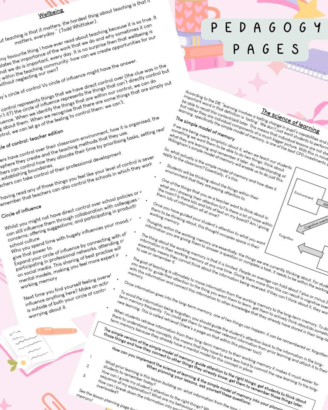 Back to School (Pink) Discbound UK Teacher Planner (2026-27)