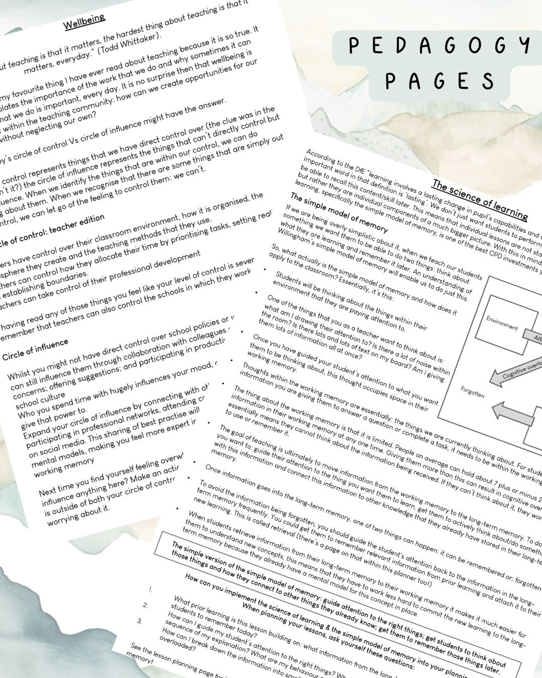 Calm Mountain Discbound UK Teacher Planner