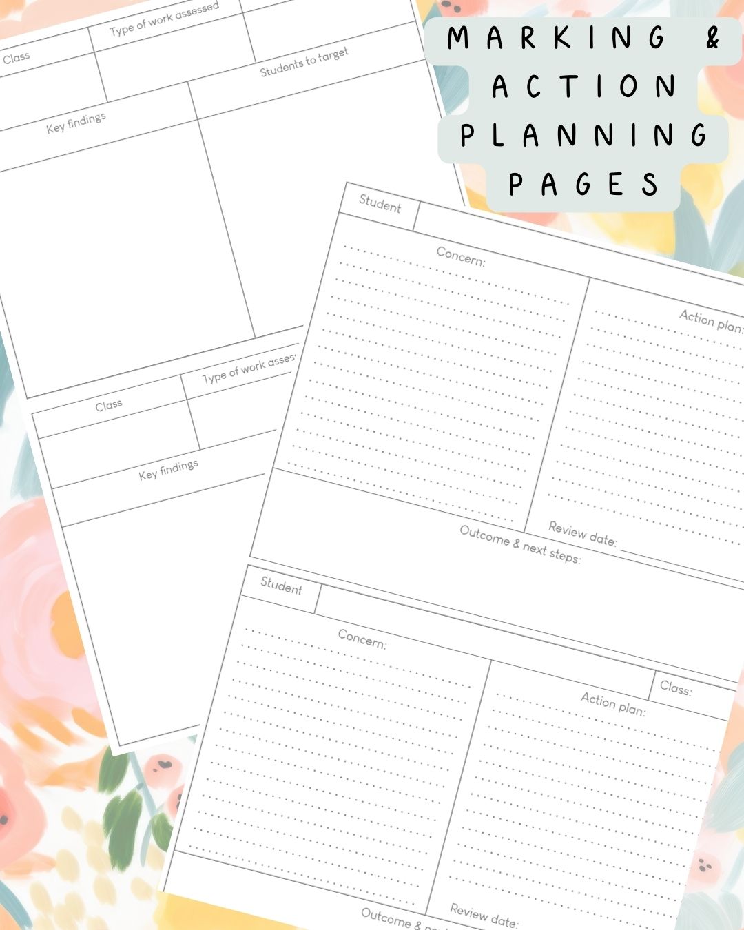 Summer Floral Discbound UK Teacher Planner