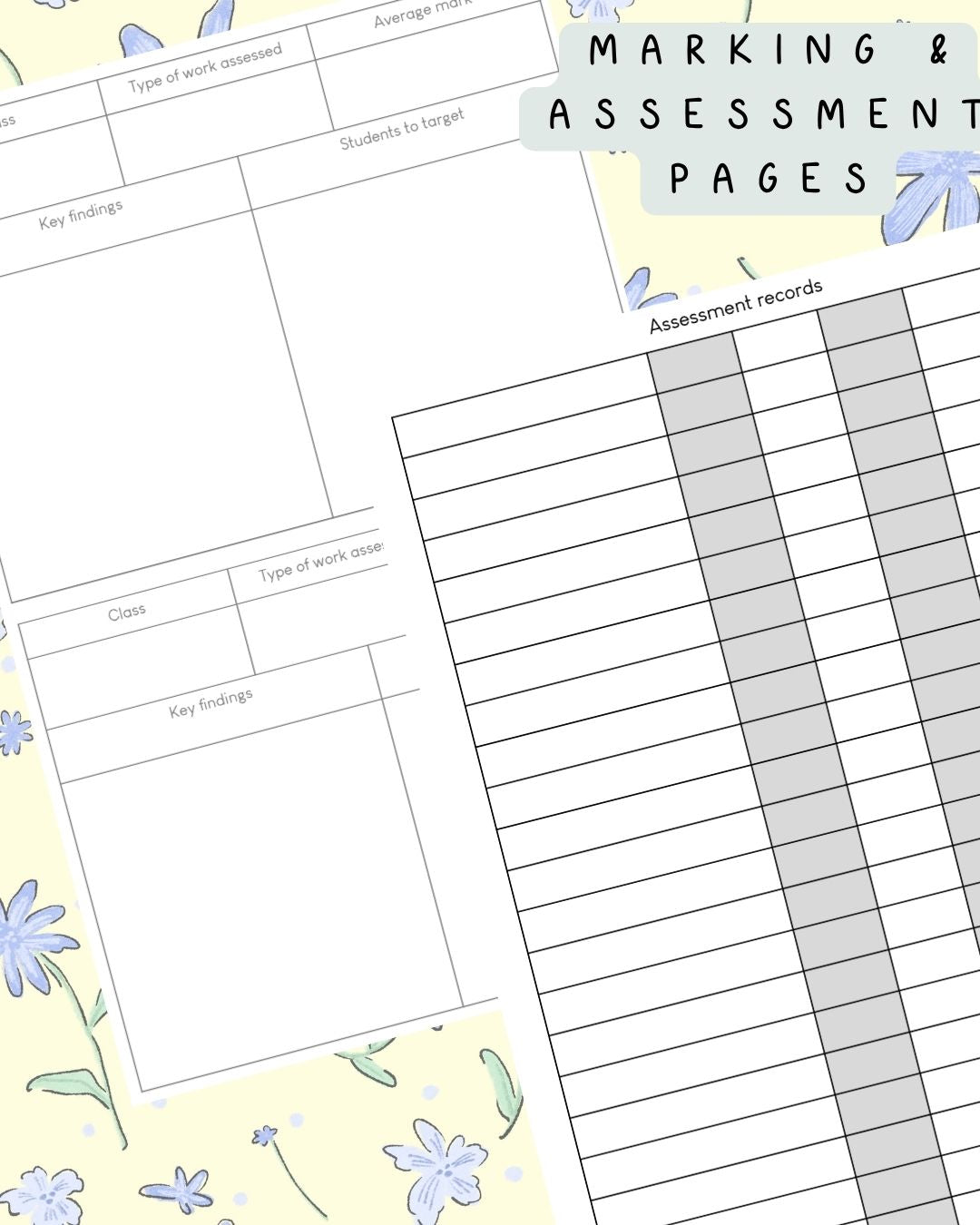 Yellow Wildflower Discbound UK Teacher Planner (2026-27)