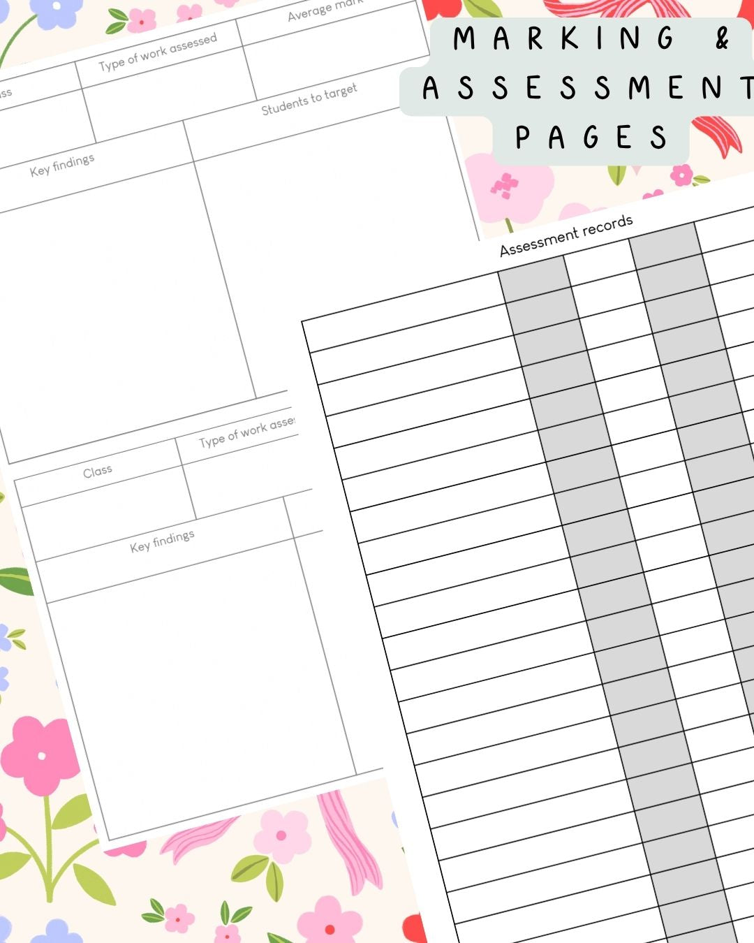 Floral Bows Discbound UK Teacher Planner (2026-27)