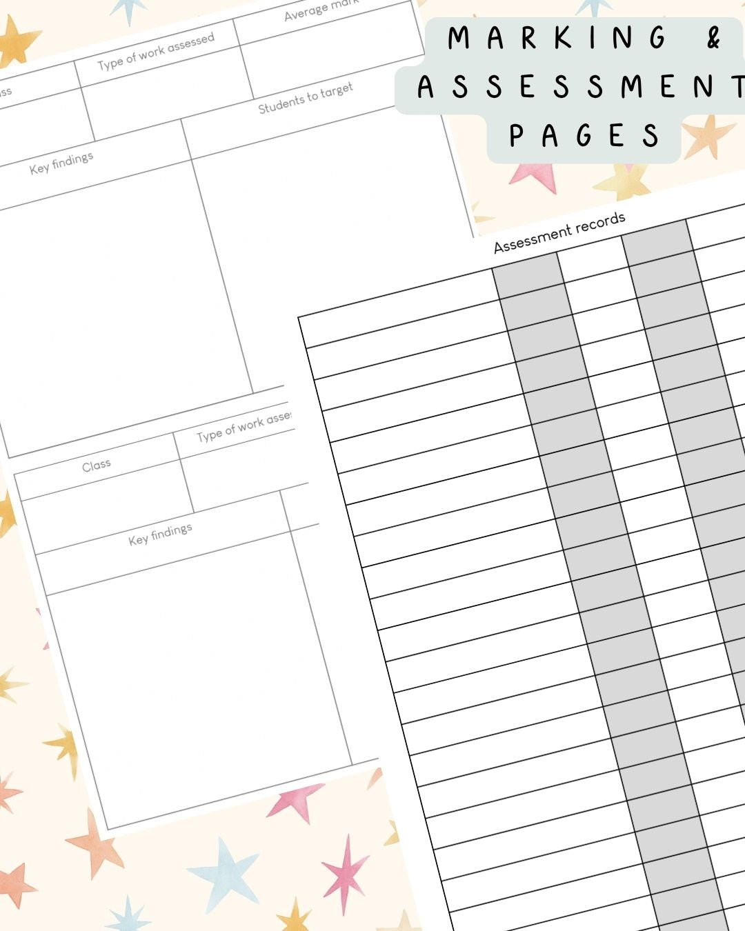 Pastel Stars Discbound UK Teacher Planner (2026-27)
