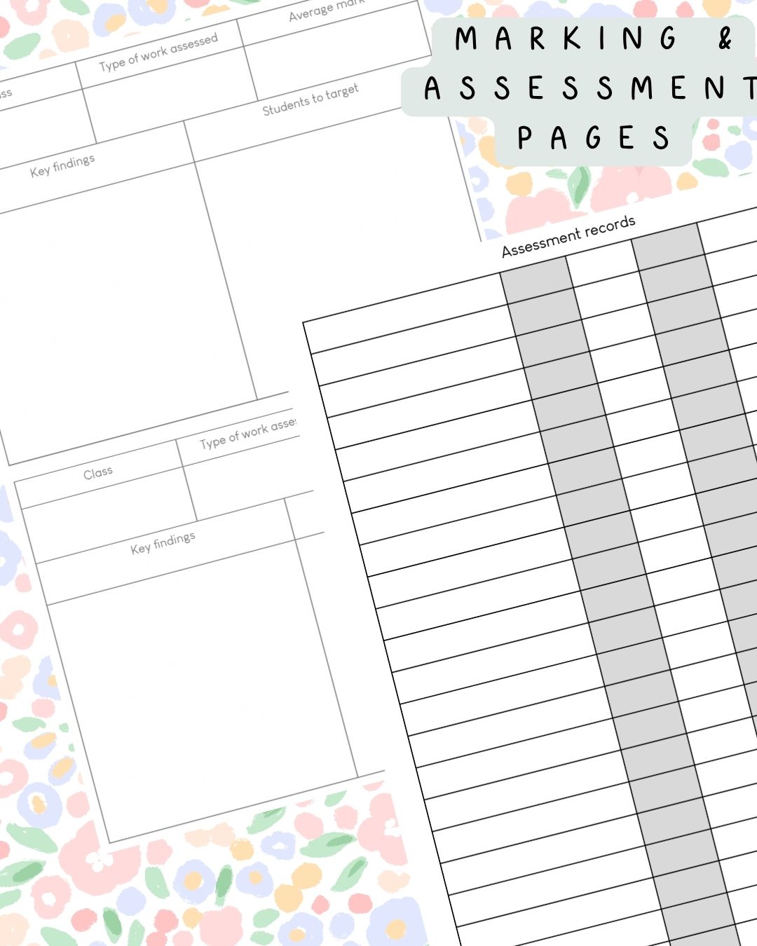 Ditsy Floral (light) Discbound UK Teacher Planner (2026-27)