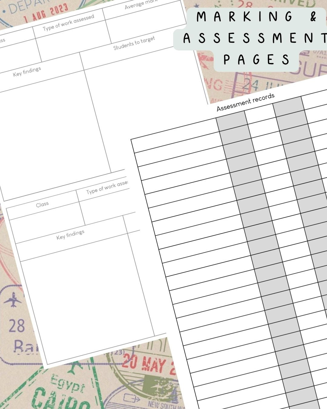 Passport Stamp Discbound UK Teacher Planner (2026-27)