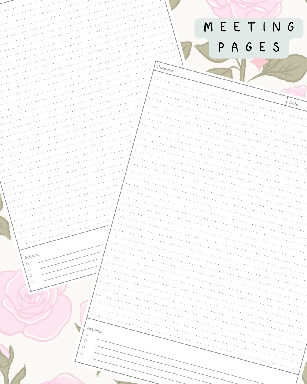 Pink Roses Discbound UK Teacher Planner (2026-27)