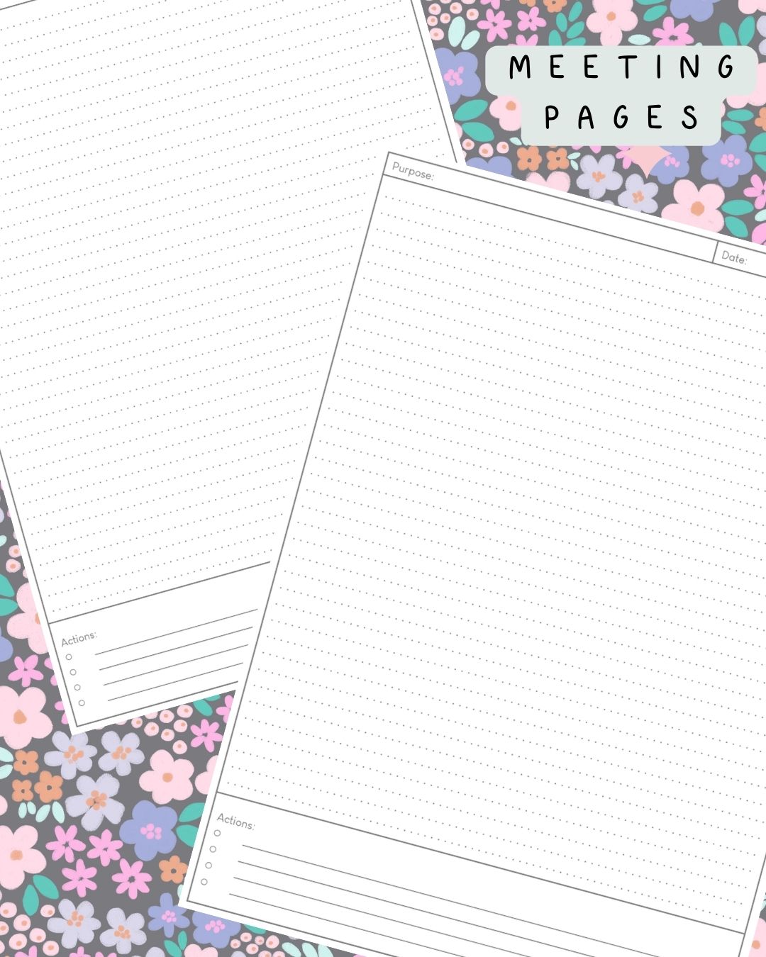 Ditsy Floral (Dark) Discbound UK Teacher Planner (2026-27)