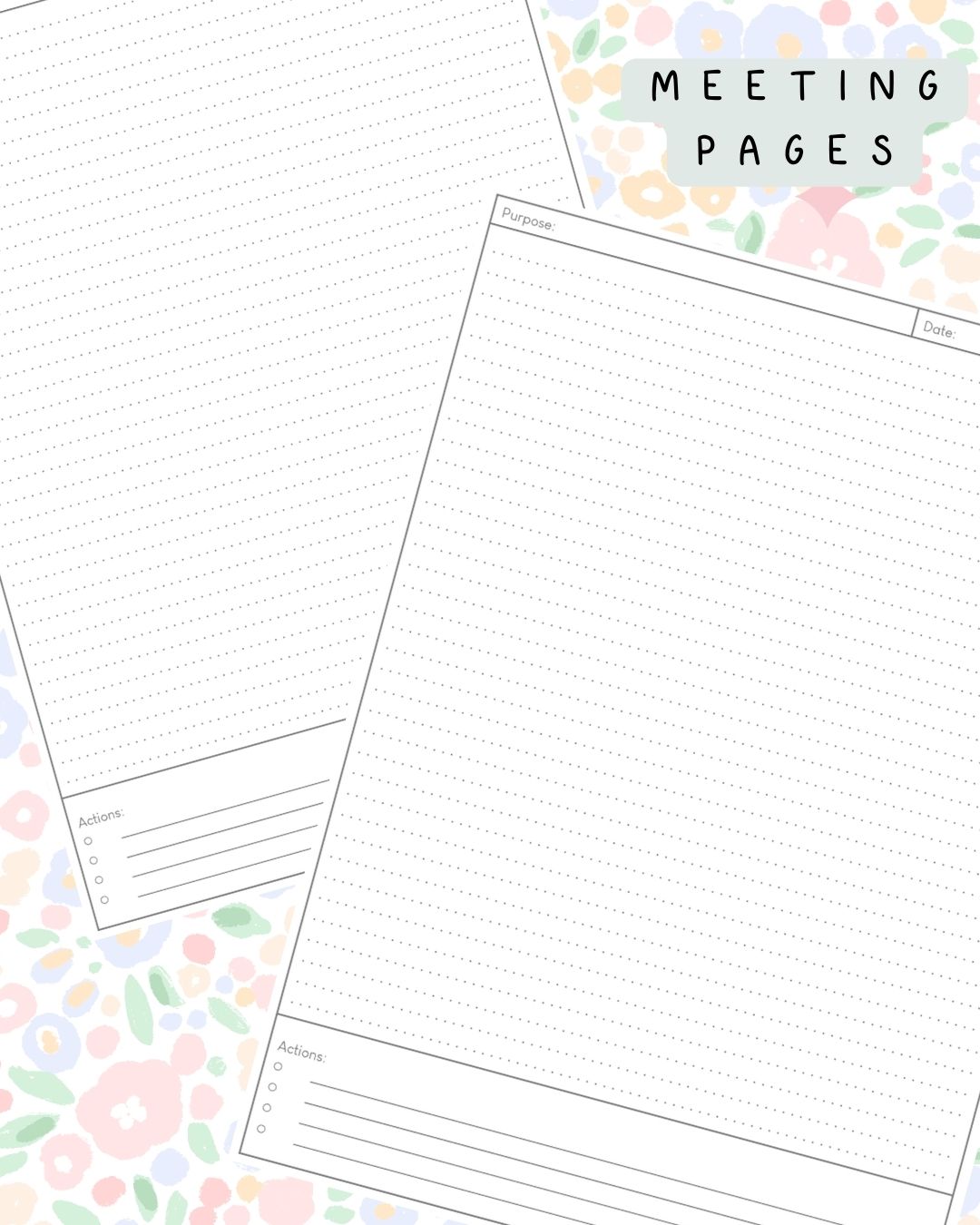 Ditsy Floral (light) Discbound UK Teacher Planner (2026-27)