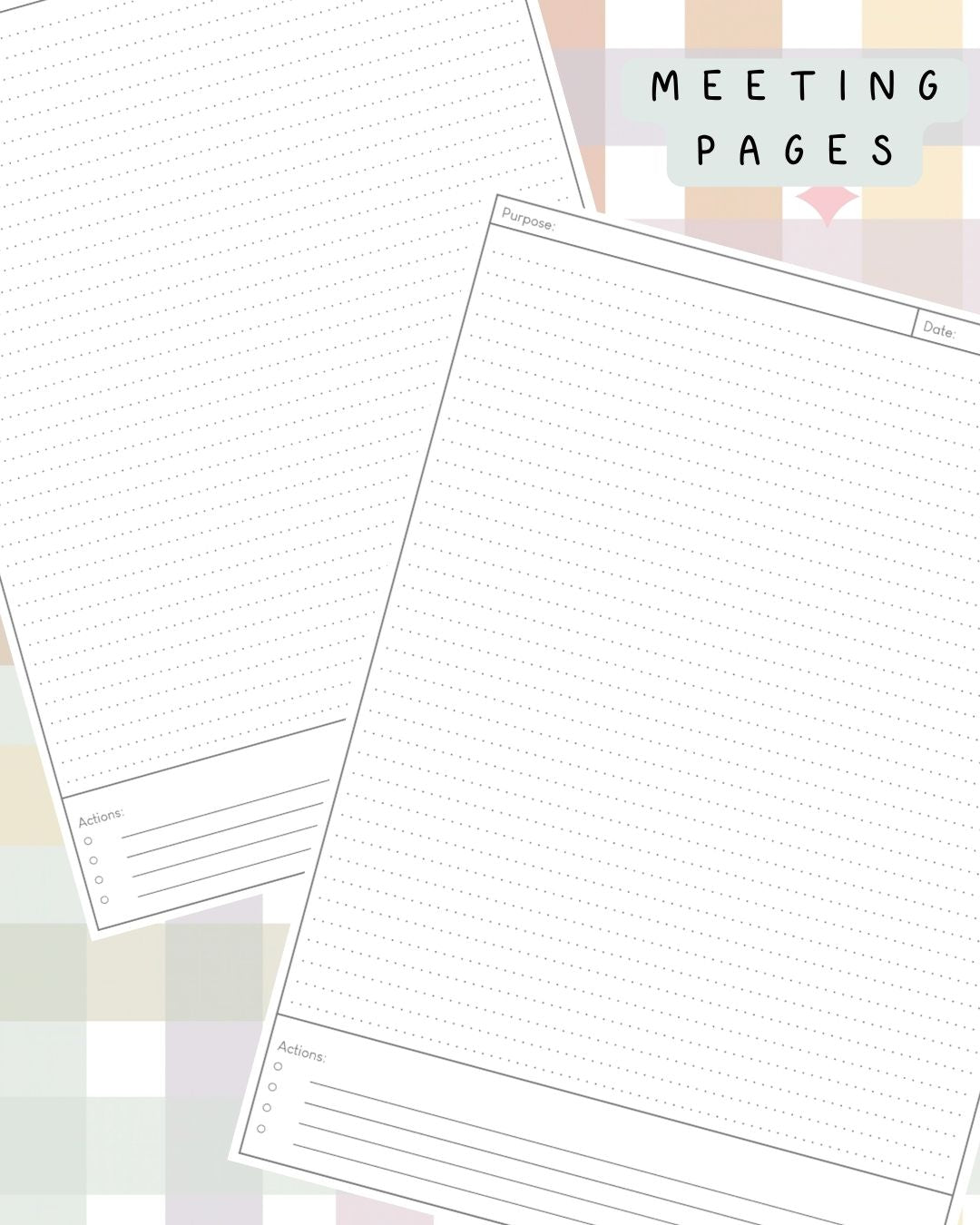 Muted Pastel Gingham Discbound UK Teacher Planner (2026-27)