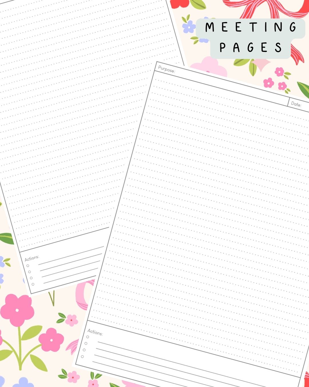 Floral Bows Discbound UK Teacher Planner (2026-27)