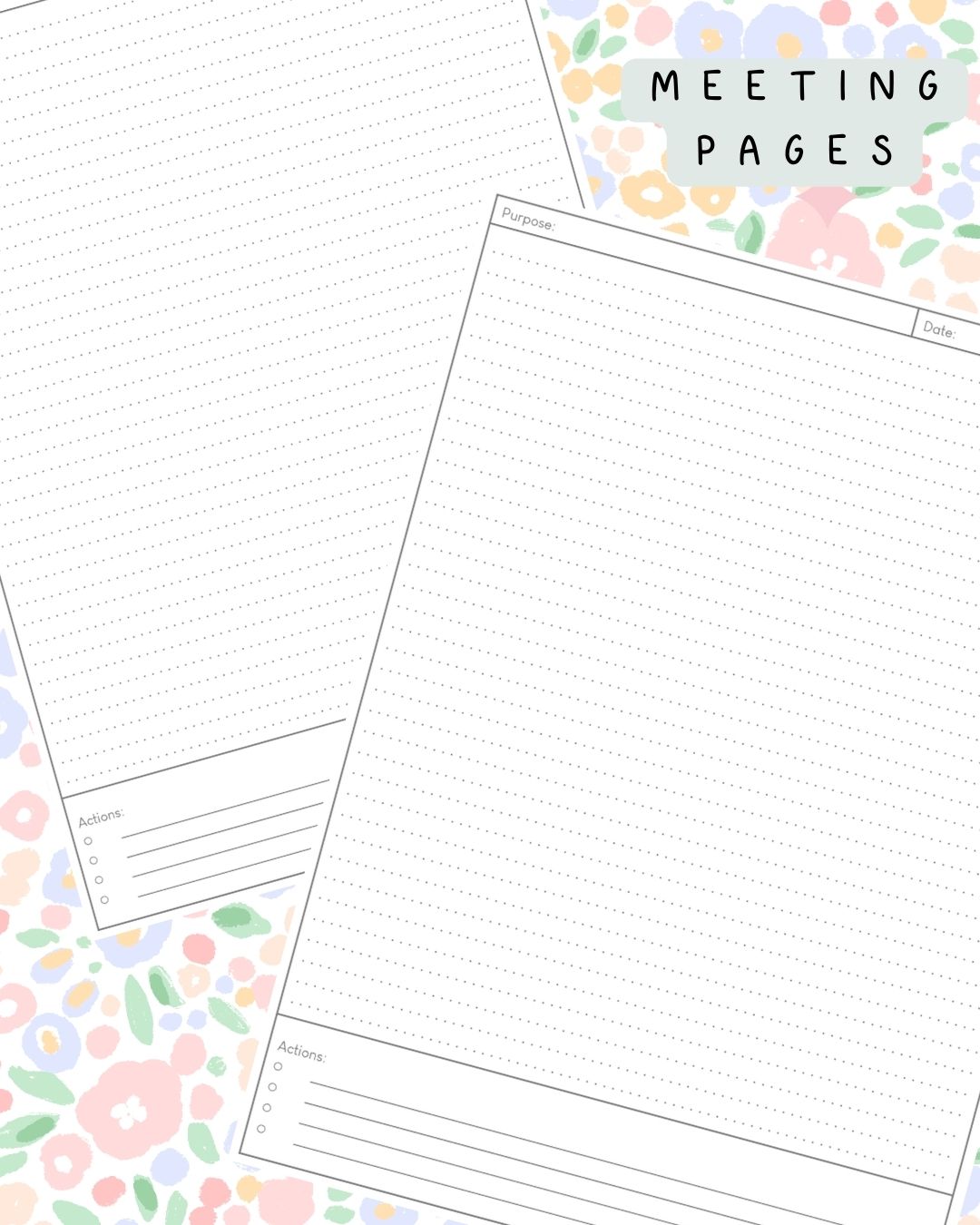 Ditsy Floral (light) Discbound UK Teacher Planner (2026-27)