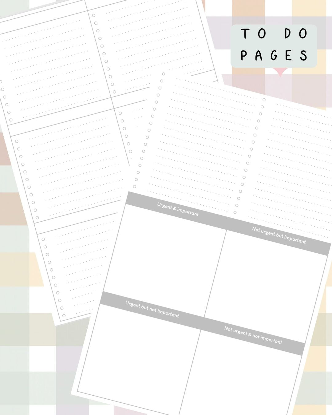 Muted Pastel Gingham Discbound UK Teacher Planner (2026-27)