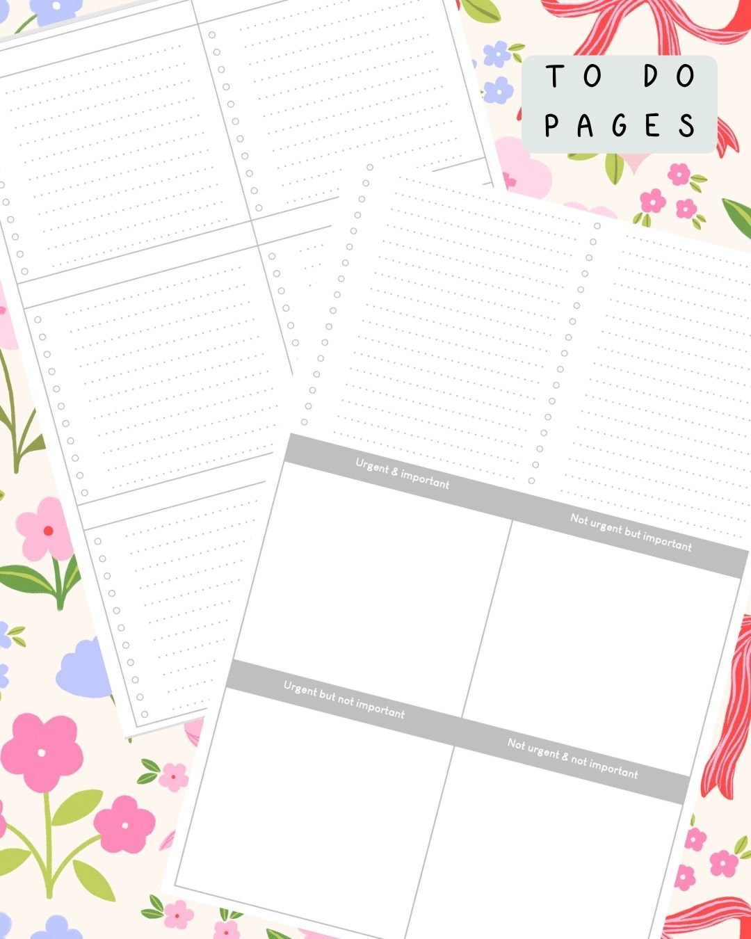 Floral Bows Discbound UK Teacher Planner (2026-27)