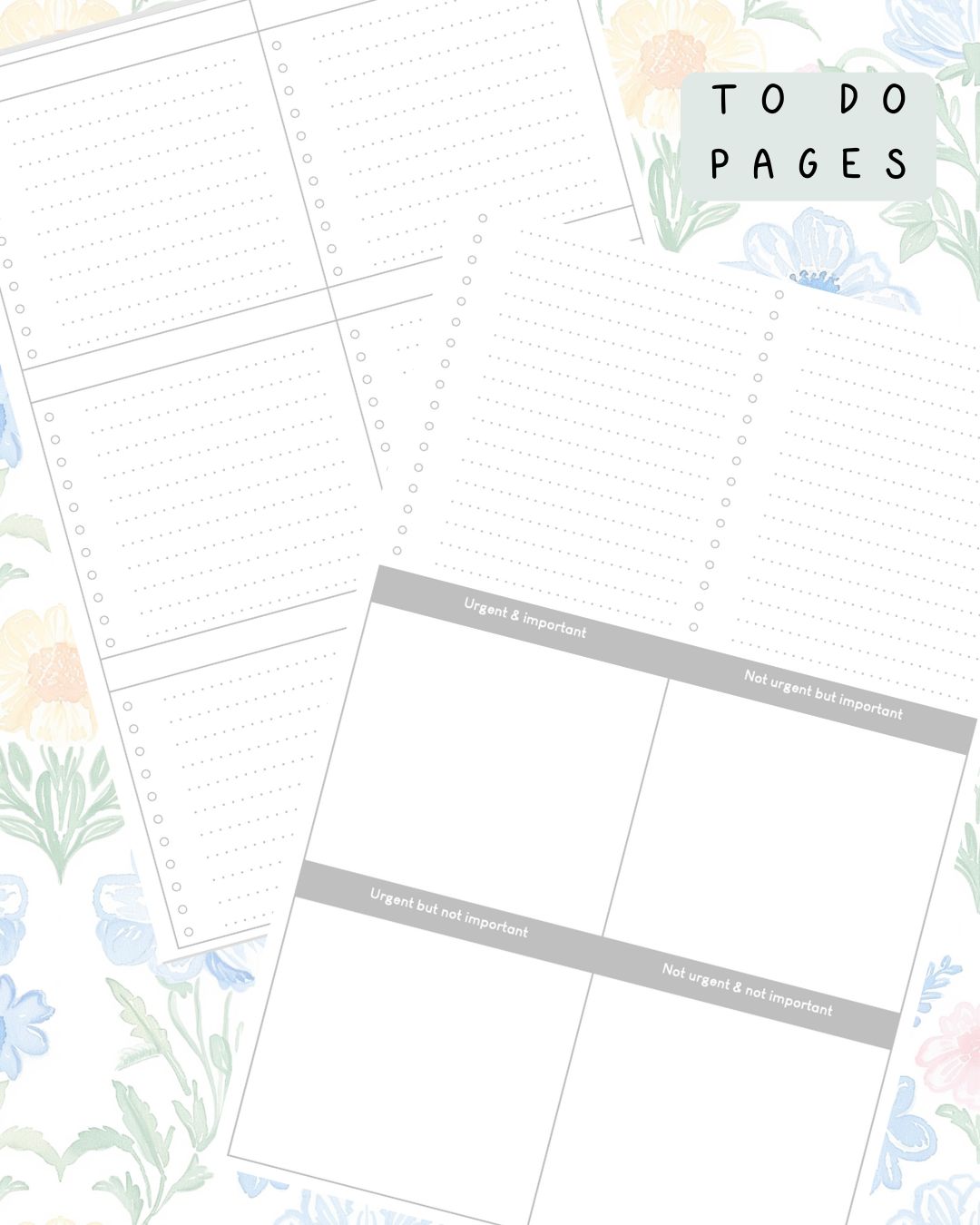 Wildflower Pastel Discbound UK Teacher Planner