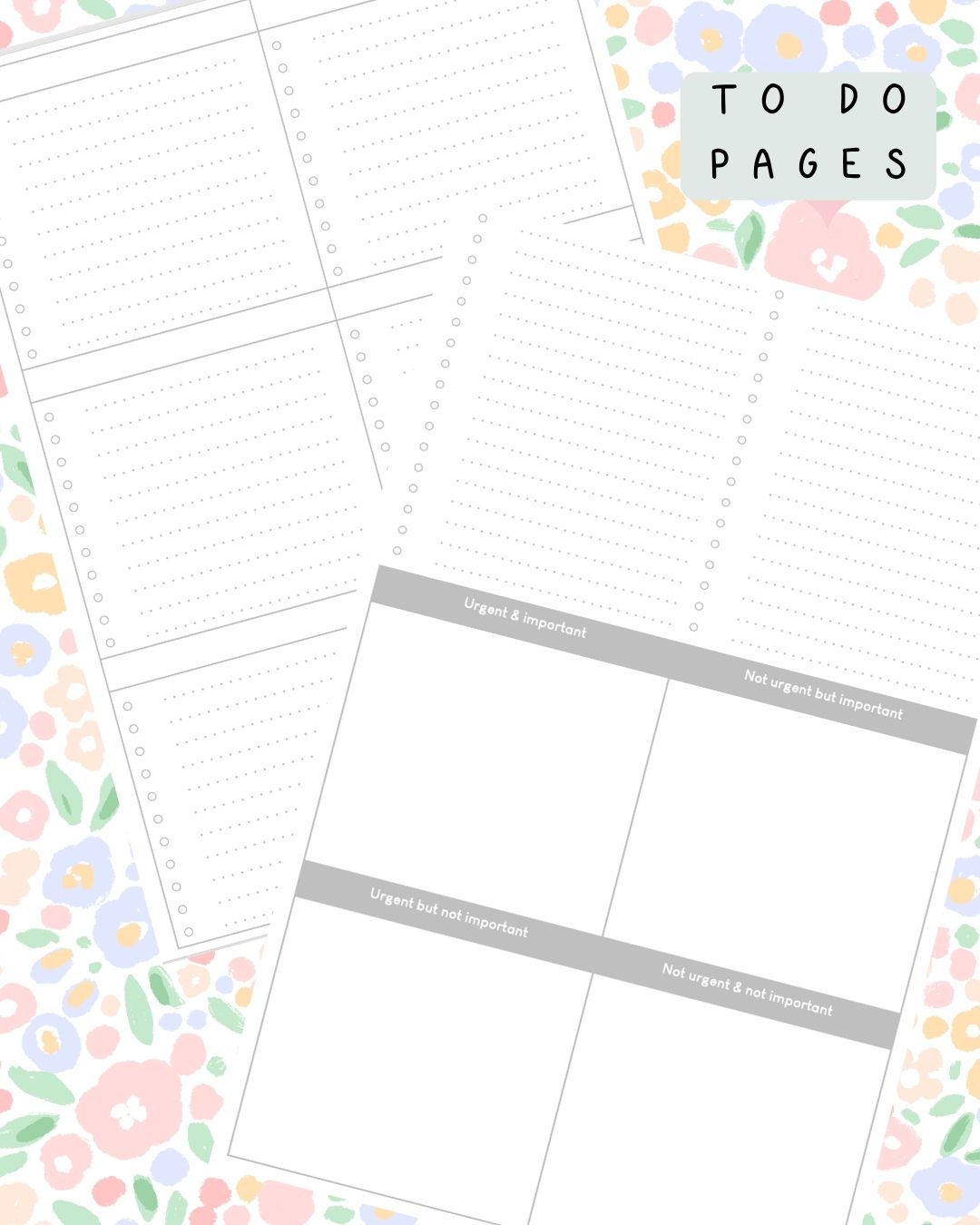 Ditsy Floral (light) Discbound UK Teacher Planner (2026-27)