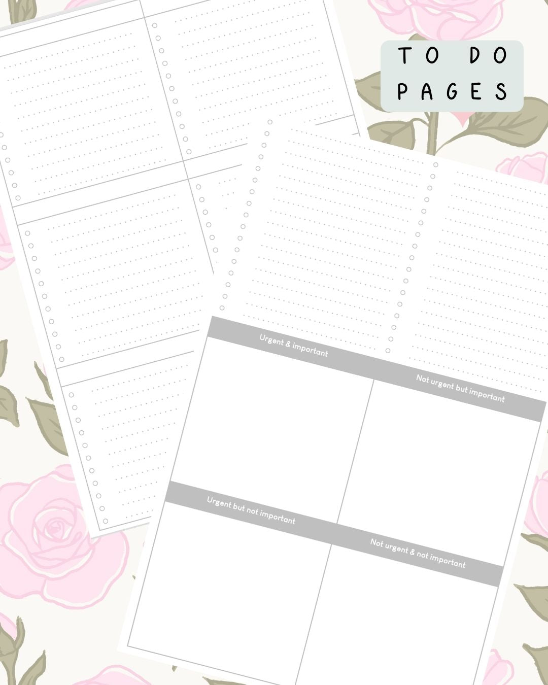 Pink Roses Discbound UK Teacher Planner (2026-27)