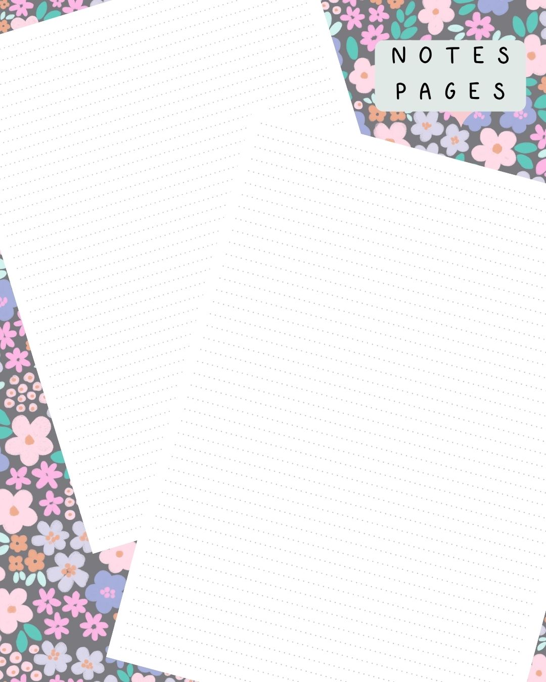 Ditsy Floral (Dark) Discbound UK Teacher Planner (2026-27)