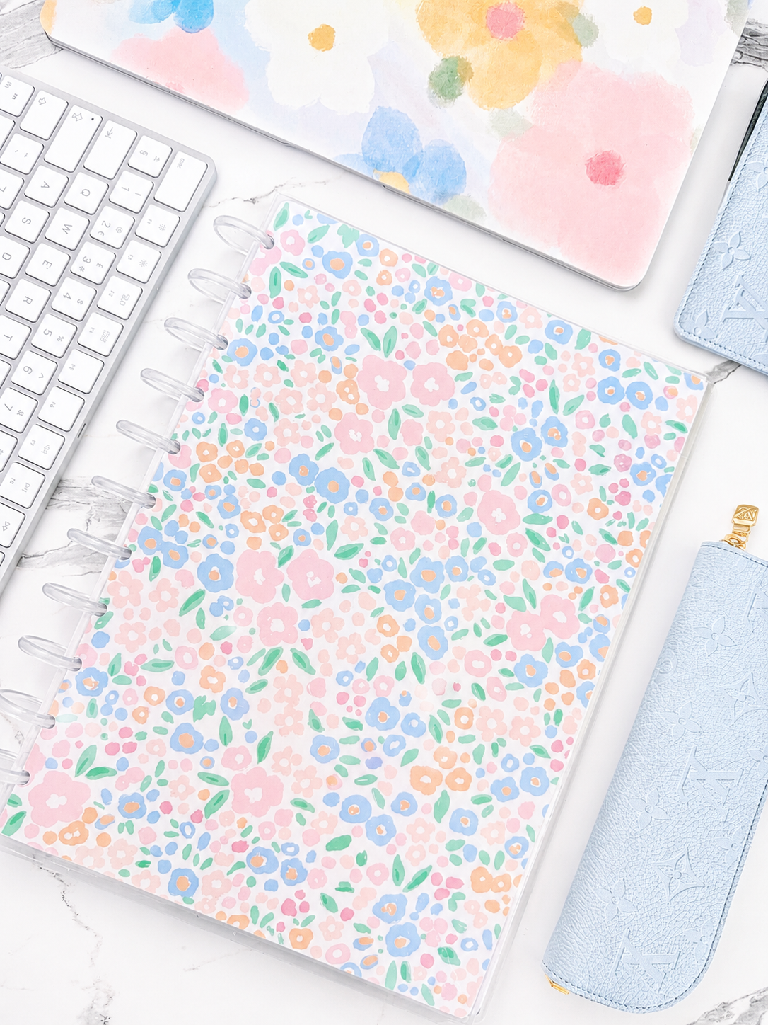 Ditsy Floral (light) Discbound UK Teacher Planner (2026-27)
