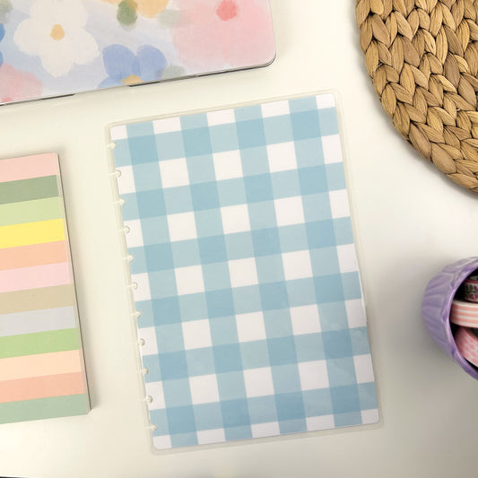 Blue Gingham Discbound Teacher Planner