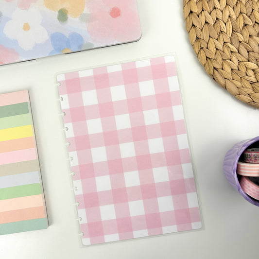 Pink Gingham Discbound Teacher Planner