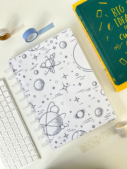 Space (Black and White) Discbound UK Teacher Planner