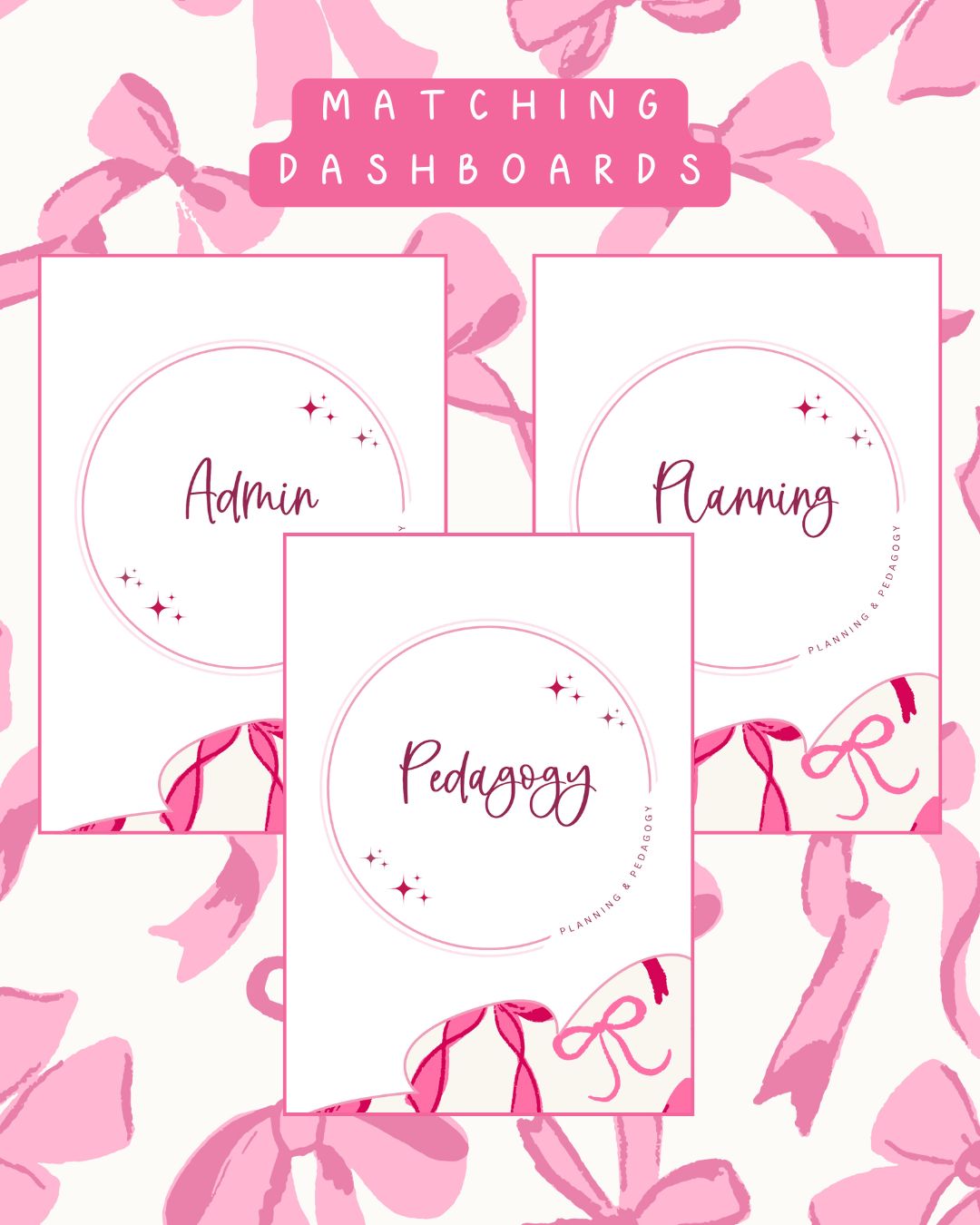 Pink Bows Discbound UK Teacher Planner