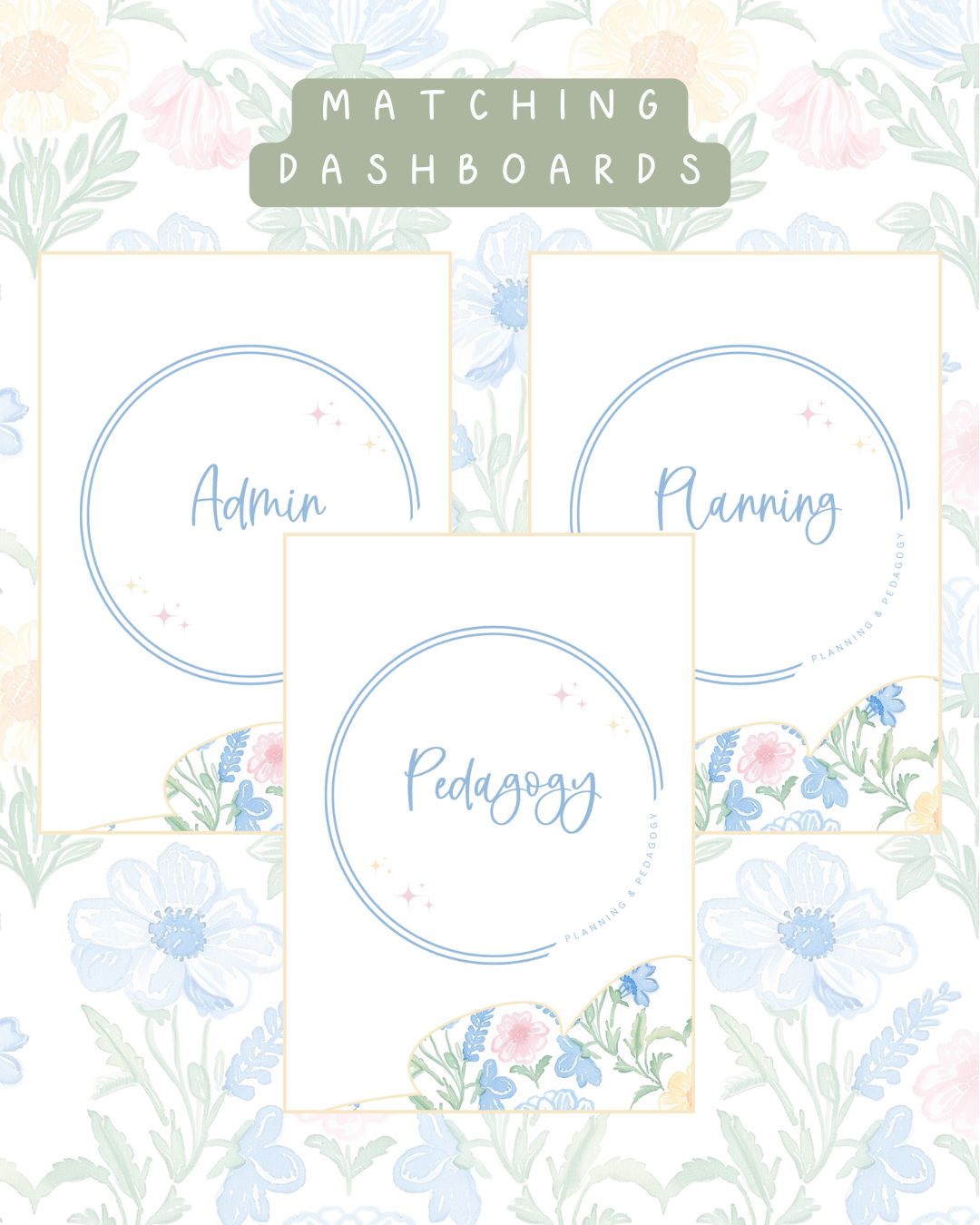 Wildflower Pastel Discbound UK Teacher Planner